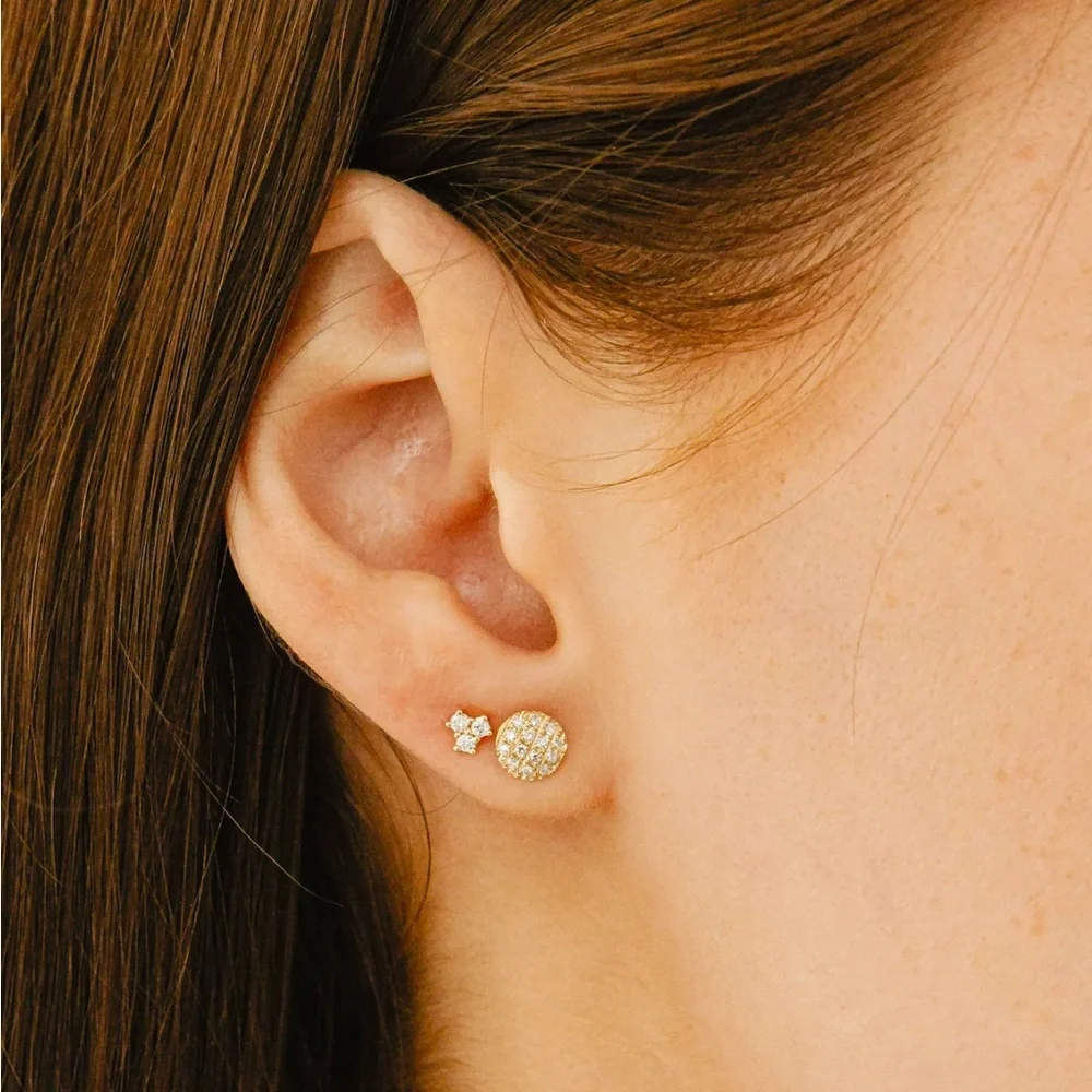 Dana Rebecca Design Lauren Joy Mini Disc Studs. Rose Gold. - Picture 4 of 5